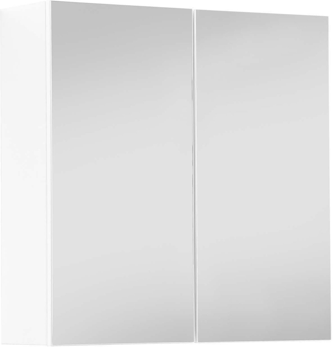 mokebo Spiegelkast badkamer 'Die Badenixe' (71x70x23 cm) Wandkast met spiegel van hout in Wit