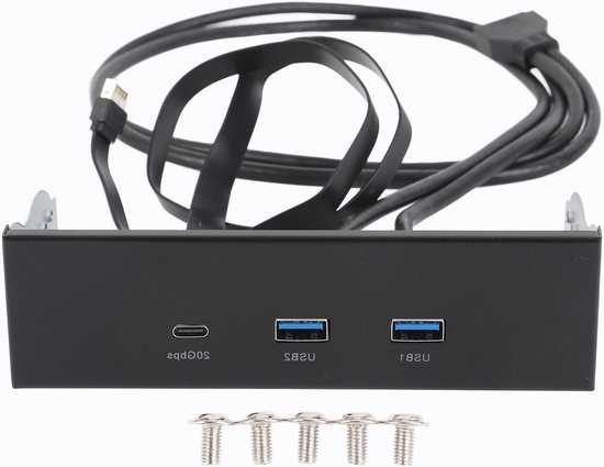 Hub USB Avant GEN2x2 - 3 Ports USB-A Et Type-C, 20 Gbps, Format 5.25 Pouces