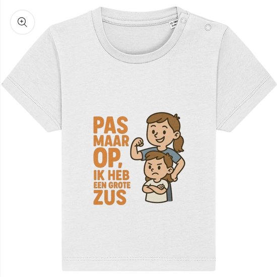 Foto: Kinder t shirt ik heb een grote zus wit 12 18 maanden