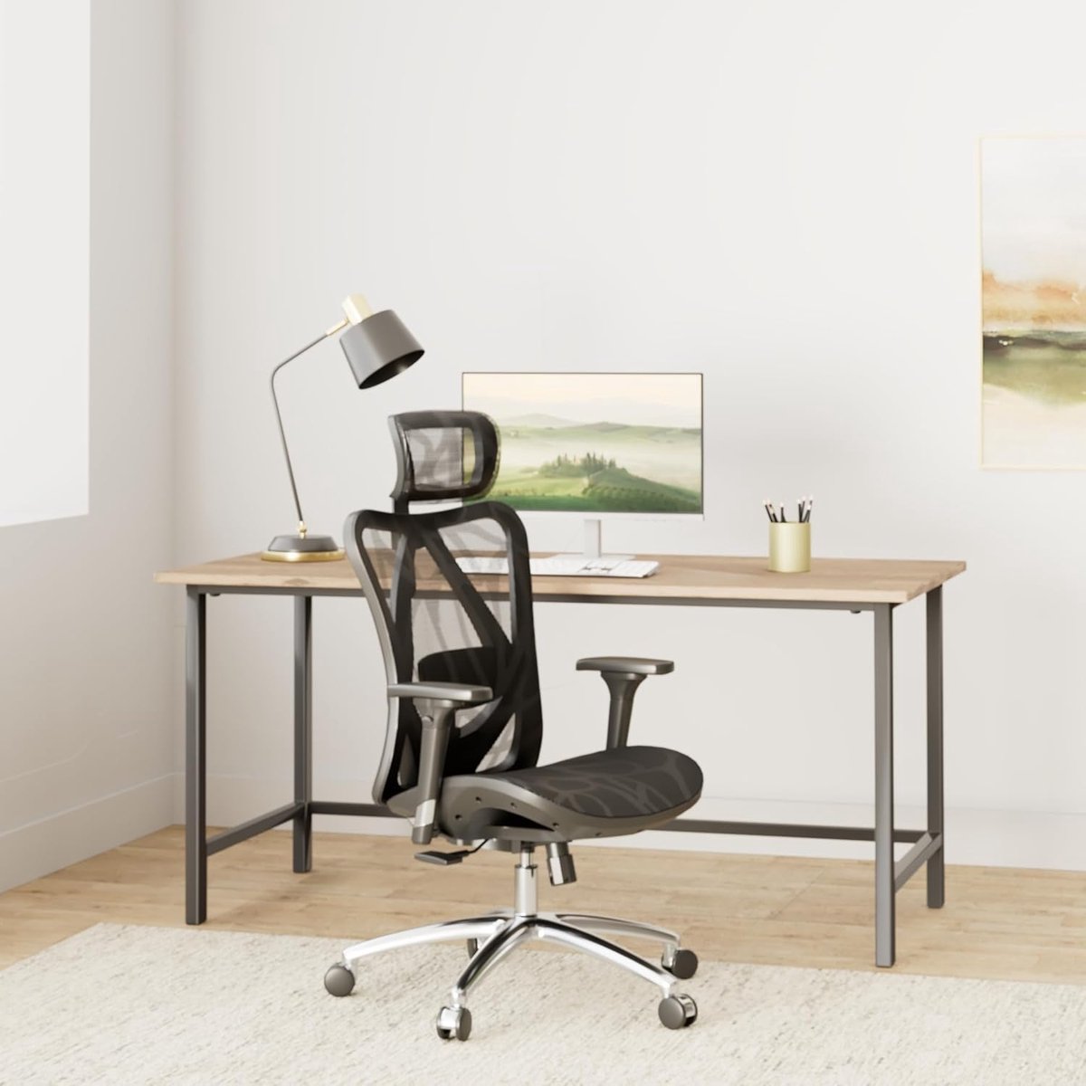 SIHOO M57 Ergonomische Bureaustoel met 3D-Armleuningen&Verstelbare Lendensteun-Premium Mesh Design voor Kantoor/Thuiswerken - 150kg Draagvermogen - 8cm Hoogteverstelling-3 Standen Kantelmechanisme (110°/116°/126°)-SGS/BIFMA Gecertificeerd——Zwart – foto 6