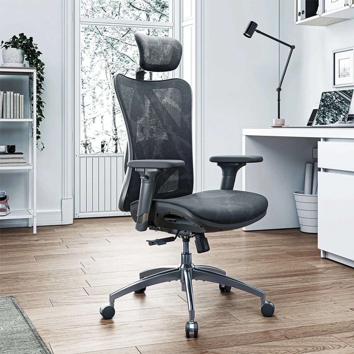 SIHOO M57 Ergonomische Bureaustoel met 3D-Armleuningen&Verstelbare Lendensteun-Premium Mesh Design voor Kantoor/Thuiswerken - 150kg Draagvermogen - 8cm Hoogteverstelling-3 Standen Kantelmechanisme (110°/116°/126°)-SGS/BIFMA Gecertificeerd——Zwart – foto 8