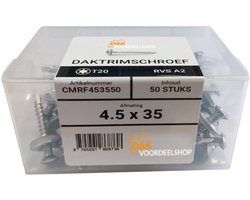Dakvoordeelshop Daktrimschroef RVS A2 4,5 x 35 mm verpakt per 50 stuks