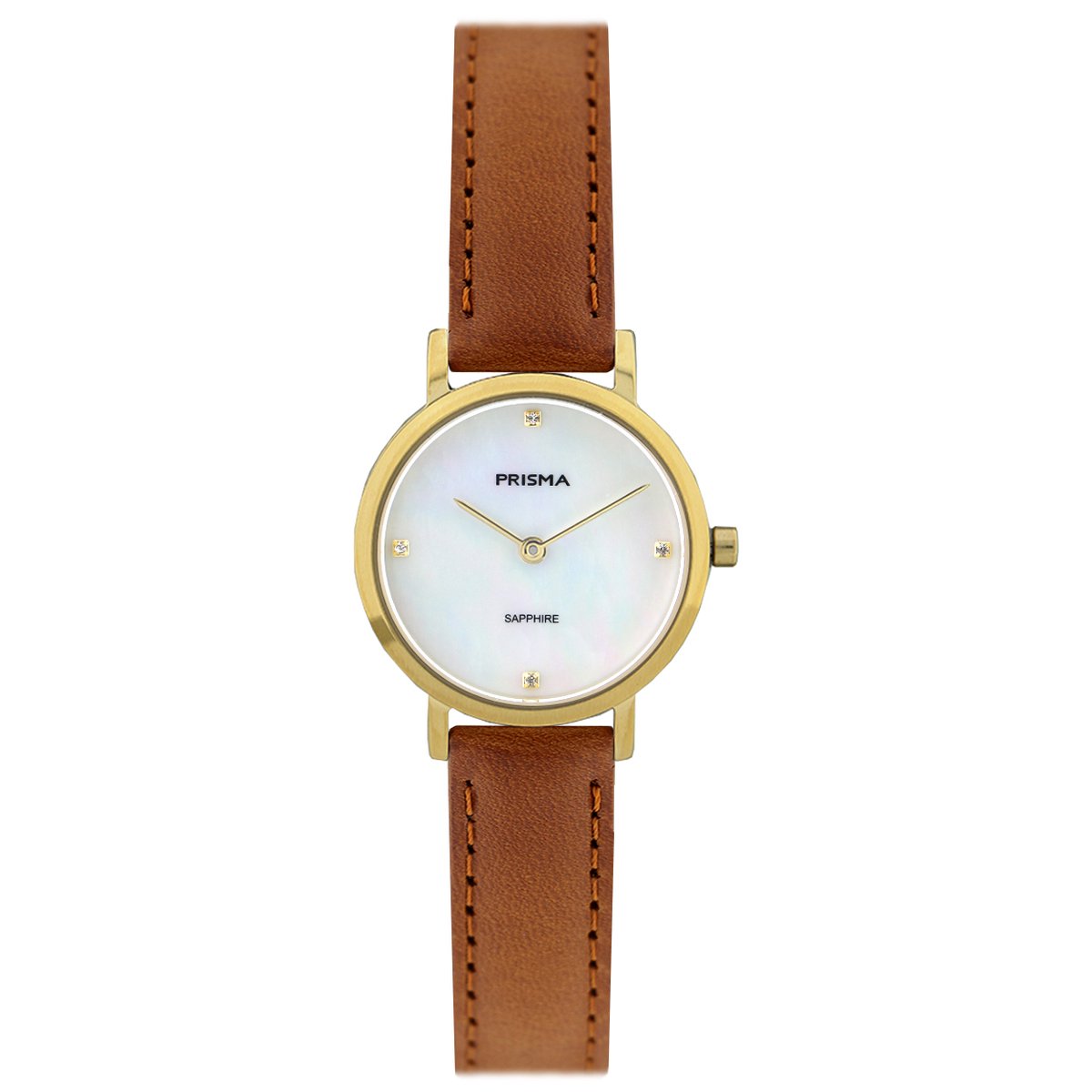 Prisma horloge P.1403 titanium parelmoer wit 26mm 5ATM goudkleurig