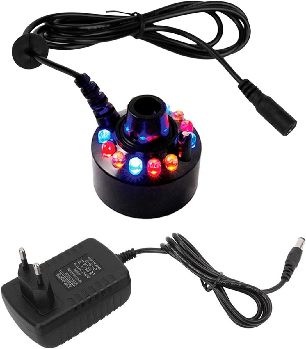 Luchtbevochtiger - Luchtbevochtiger - Mini-mist - 12 LED-mist - Fonteinvijververstuiver -