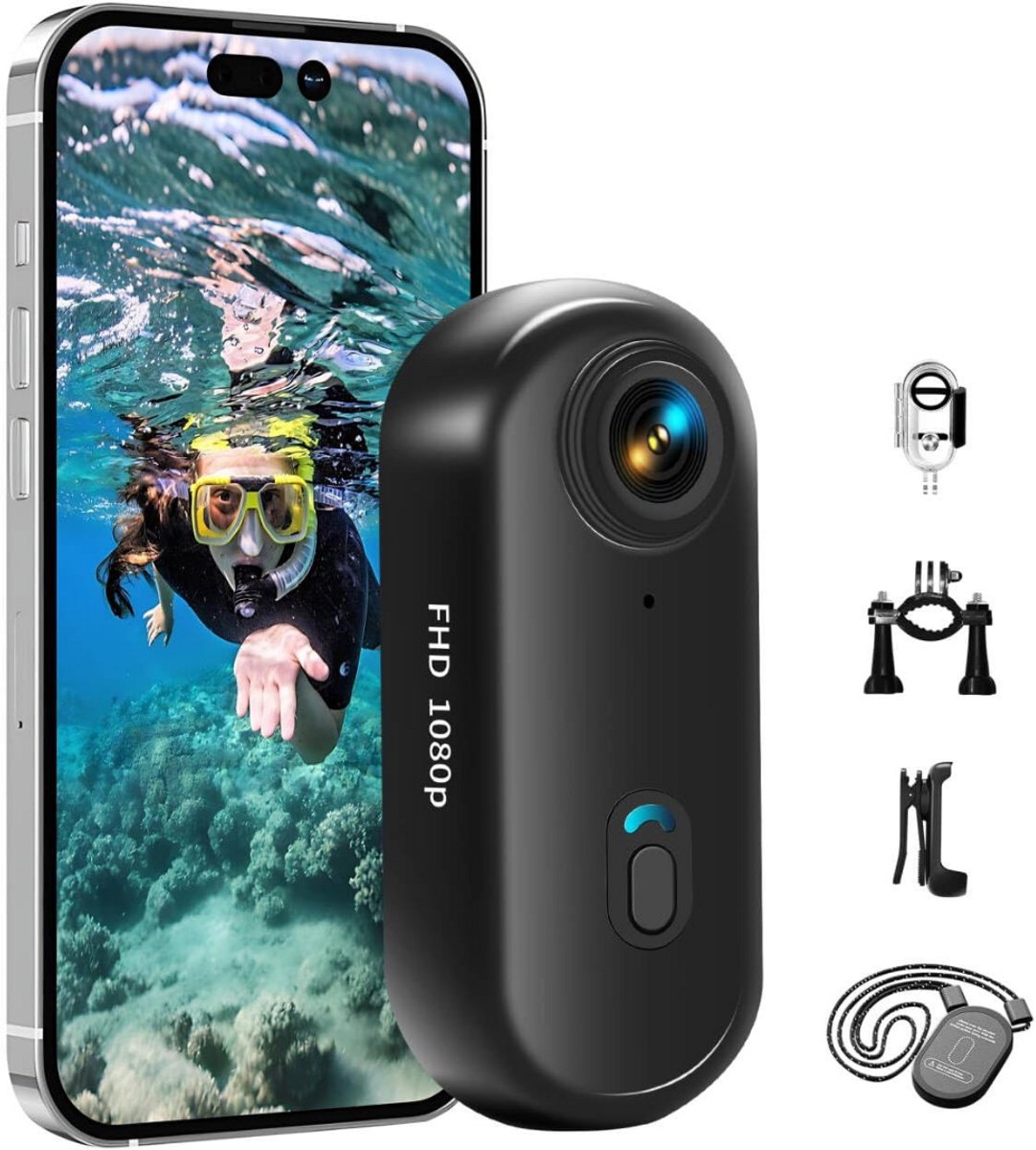 DailySupplies® Bodycam - Action Cam - Spycam - Bewegingsdetectie - 180º Draaibare Lens - Bodycam Politie - Full HD - Zwart