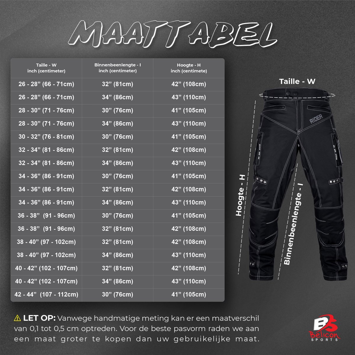 Motorbroek voor heren Dual Sport Motocross Motorbroek Rijden Overbroek Enduro Adventure Touring Waterproof CE Armored All-Weather - (Waist 34''- 36'' Length 32'') - Motorcycle Pants Riding Overpants Enduro Waterproof CE Armored All-Weather – foto 2