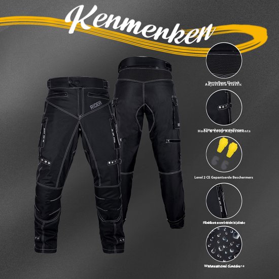 Motorbroek voor heren Dual Sport Motocross Motorbroek Rijden Overbroek Enduro Adventure Touring Waterproof CE Armored All-Weather - (Waist 32''-34'' Length 34'') - Motorcycle Pants Riding Overpants Enduro Waterproof CE Armored All-Weather