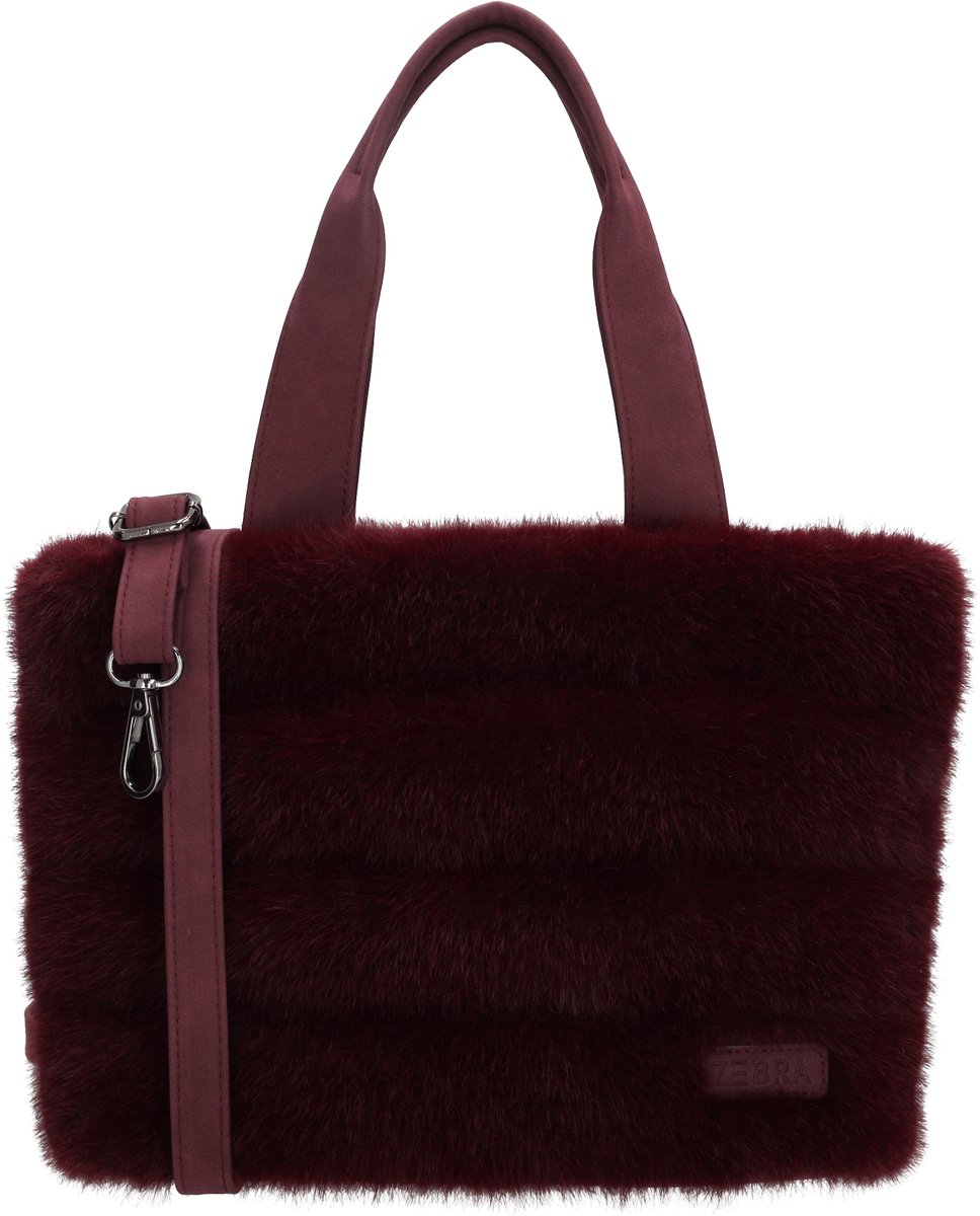 Zebra Trends Emma Handtas - Shopper - Schoudertas - Crossbody - Bont - Fur - Bordeaux rood