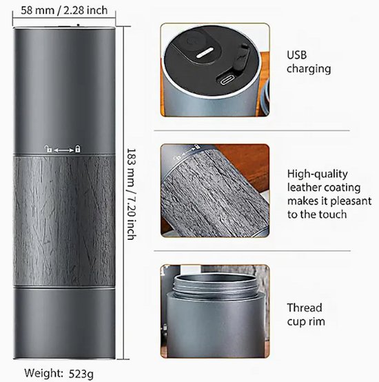 Draagbare Elektrische Koffiemolen, 110 Ml One-touch Elektrische