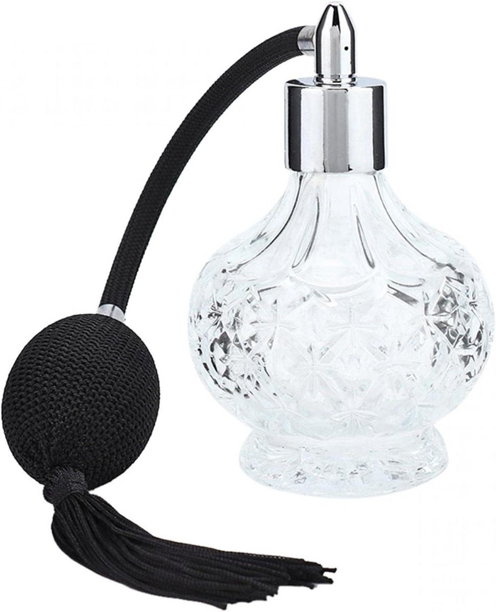 Allecto Plus - Vintage Parfumflacons van Glas - Retro Navulbare Parfumverstuiver 80ml - Kristallen Parfumflesjes met Kwastje