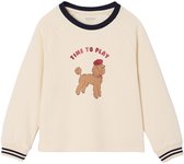 Vertbaudet T-shirt met hondenmotief, glitterdetails, lange mouwen voor meisjes