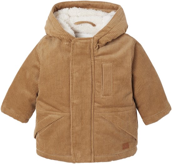 Vertbaudet Manteau bébé en velours côtelé avec doublure en imitation fourrure