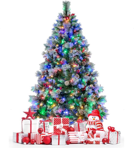 Costway Kunstkerstboom Van 180 Cm Met Verlichting En Afstandsbediening Dennenboom Met 370 App Gestuurde Meerkleurige Rgb Lampen Pe  En Pvc Takpunten Kerstboom Kunstboom Kerstmis Groen 1177533114