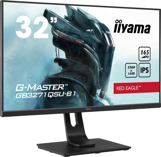 iiyama G-Master GB3271QSU-B1 Red Eagle - 32 Inch - IPS - QHD - 165Hz - 1ms - Verstelbaar