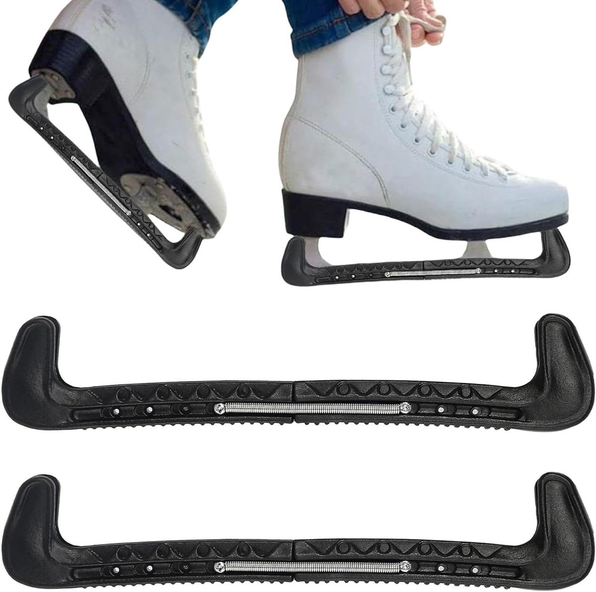 Verstelbare Schaatsbeschermers met Veer - Accessoires voor Hockey Schaatsen, Kinderen en Volwassenen - Kunst- en IJsschaatsen - 1 Paar