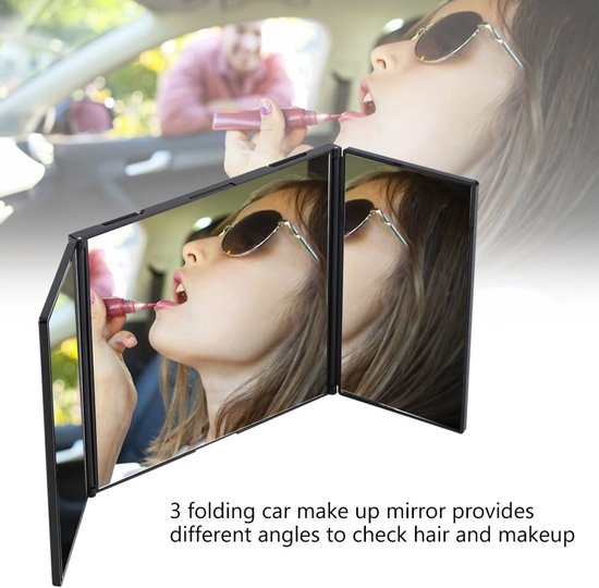 Car Visor Mirror Foldable Makeup Mirror Car Accessories Car Interior Sun Visor Mirror Easy Assembly Decorative Accessories — afbeelding 5
