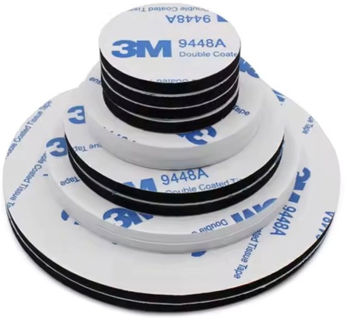 10 stuks | 3M 9448A Dubbelzijdige Montage Tape | Rond Ø60mm | Acryl Schuim | Hittebestendig & Drukgevoelig | Voor Hobby, Decoratie & Elektronica | Wit
