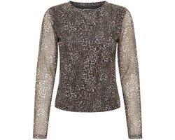 Only T-shirt Onlnova L/s Mesh Top 15357642 Sierra/breaker Leo Dames Maat - XXL