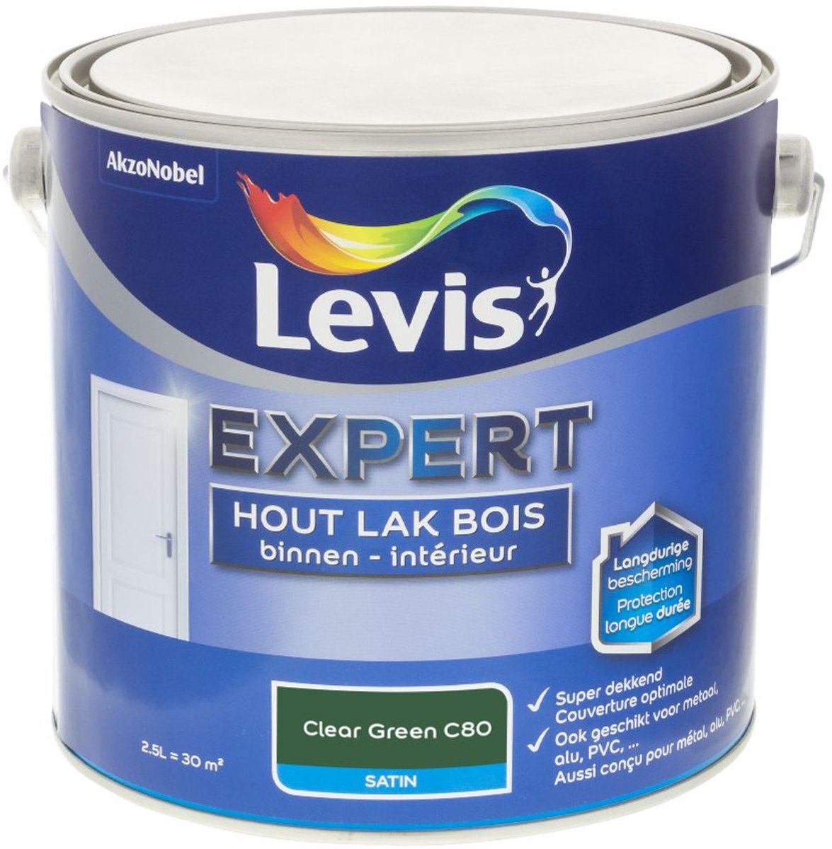Levis - Expert Hout Lak Binnen Satin Mix - Clear Green C80 - Mengverf - 2,5 L