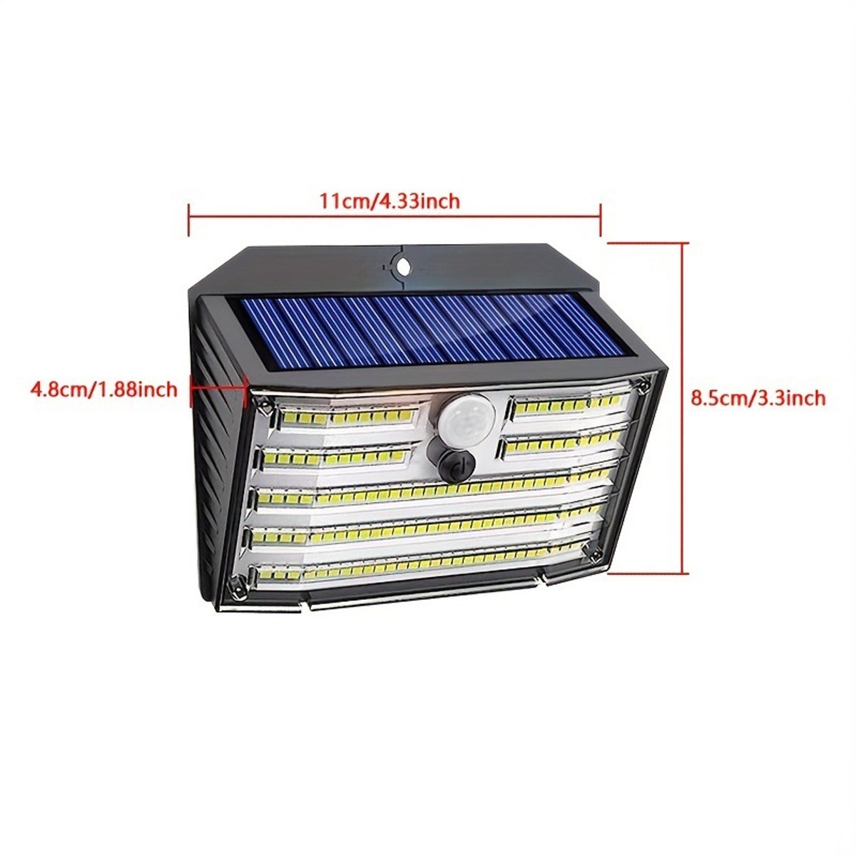 FOMYHEARD Zonnelamp Buiten Met Bewegingsmelder – 229 LED Spots, 3 Modi, 270° Draaibaar, IP65 Waterdicht – Ideaal Voor Tuin, Garage Of Voordeur