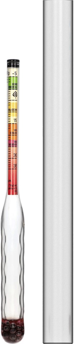 Browin - Onbreekbare suikermeter met reageerbuis, meetbereik: -5-35°Blg
