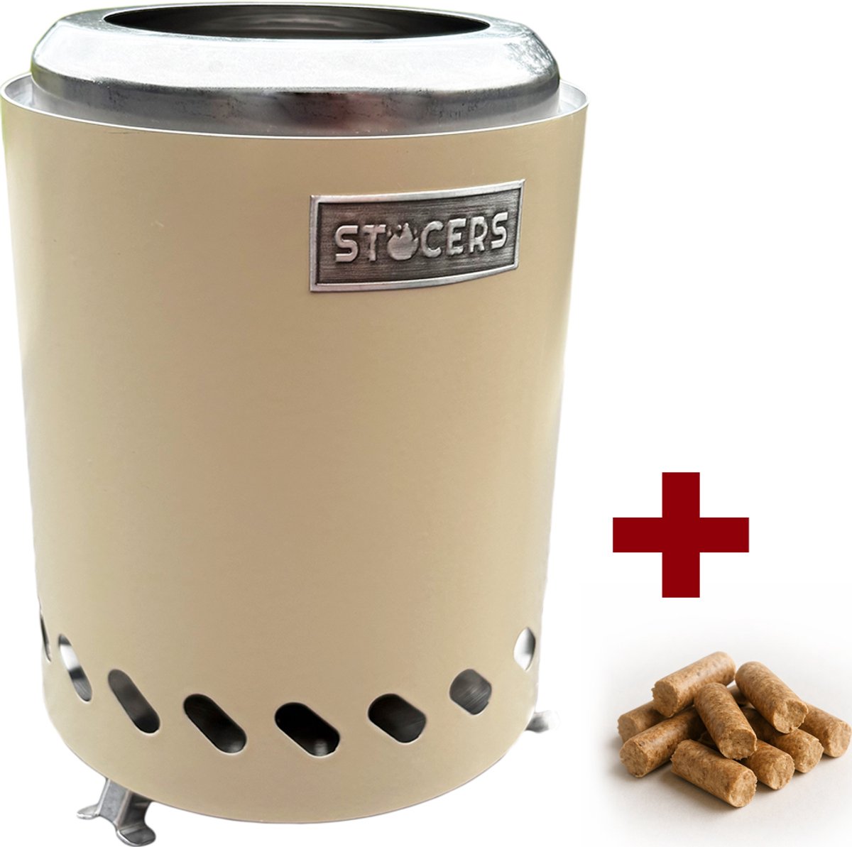 Tafelhaard + pellets voor de tafelvuurkorf | Beige | STOCERS
