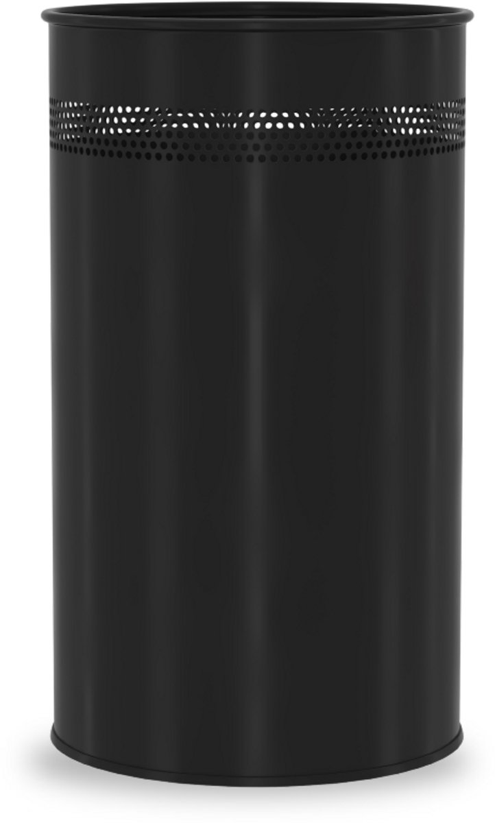 BRASQ Prullenbak - Afvalemmer - Papierbak - Rond - Metaal - Zwart 21 liter