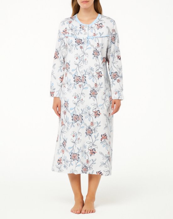 Chemise de nuit femme manches courtes modèle long avec imprimé floral XXXL 46-54