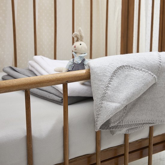 Meyco Baby Uni wiegdeken - geweven - white - 75x100cm van Meyco — afbeelding 5