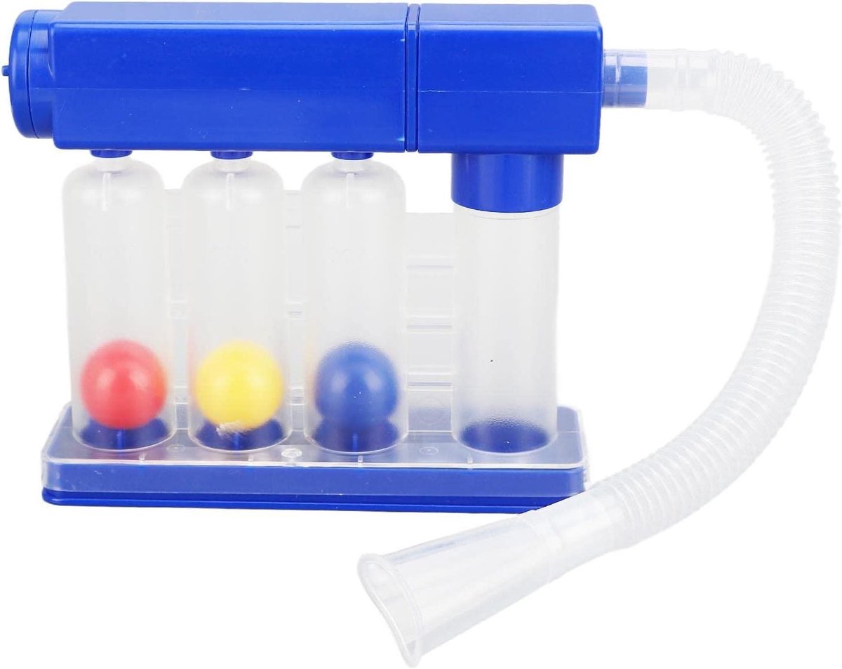 Diepe Ademhaling Longtrainer - Ademhalingsoefening voor Longen - 3 Kleurgecodeerde Ballen - 600cc Tot 1200cc - Ademhalingstrainer Met Ademmeetsysteem
