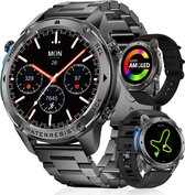 Synyq GPS Pro - GPS Smartwatch Heren - 1,43 inch AMOLED - 3 Bandjes - 5ATM Waterdicht - Belfunctie - 170+ Sportmodi - Stappenteller - Hartslag, Bloeddruk, SpO2 - Smartwatch Heren - Sport Horloge - IOS & Android