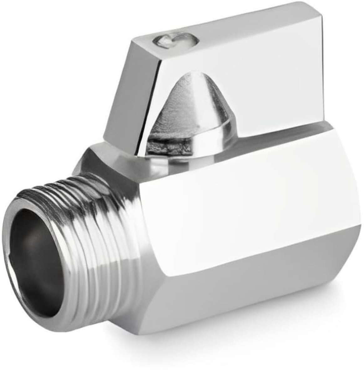 Kogelkraan 1/2 inch, Mini messing kogelkraan, verchroomd
