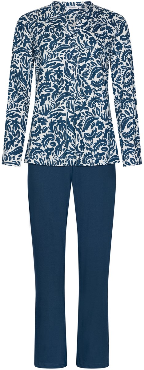 Pastunette Blue Bloom - Pyjama - Bio Katoen - Blauw/Wit