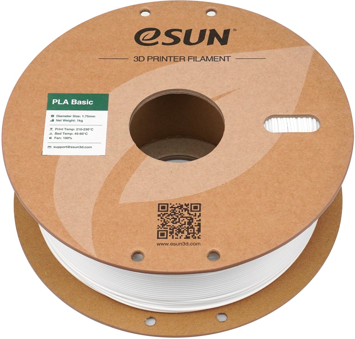 eSun PLA-Basic Wit / White - 1 kg - 1.75 mm - 3D printer en 3D pen filament — afbeelding 3