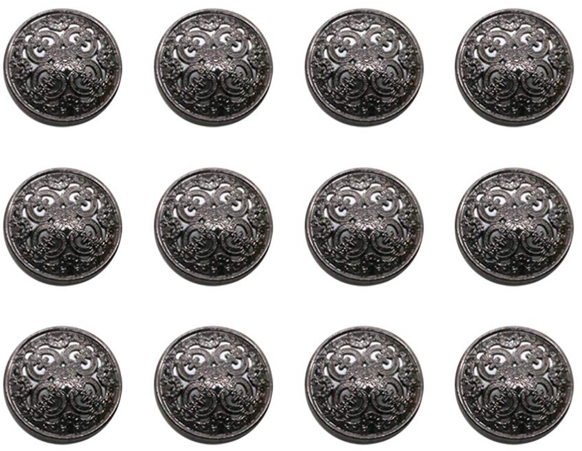 30 stuks vintage antieke metalen blazerknopen met schacht, jasknopen, jasknopen, overhemdknopen, broekknopen, ronde knopen voor doe-het-zelf-knutselwerkjes, 20 mm (zwart)