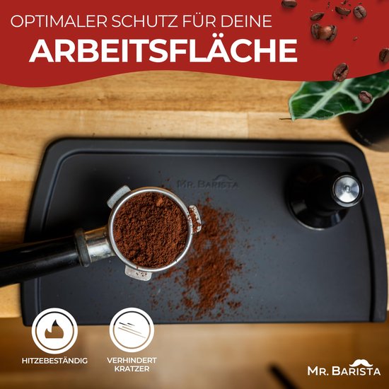 Normcore Stazione di tamponamento per espresso, stazione di pressatura compatta da 51 mm 54 mm, tappetino angolare per barista con supporto per portafiltro, tappetino porta tamper caffè, nero