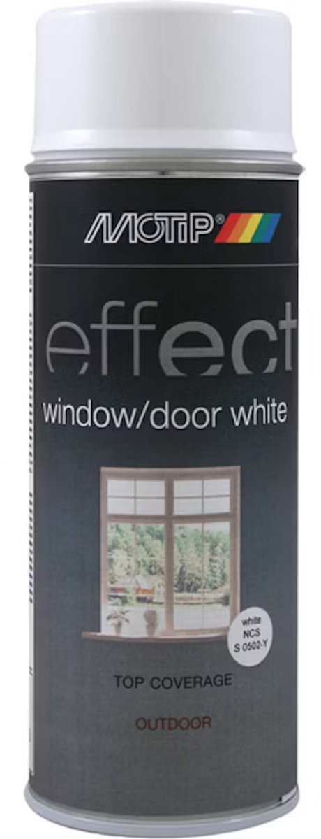Motip - Raam- en deursprayverf - Effect Window / Door - 400 ml - wit, sneldrogend
