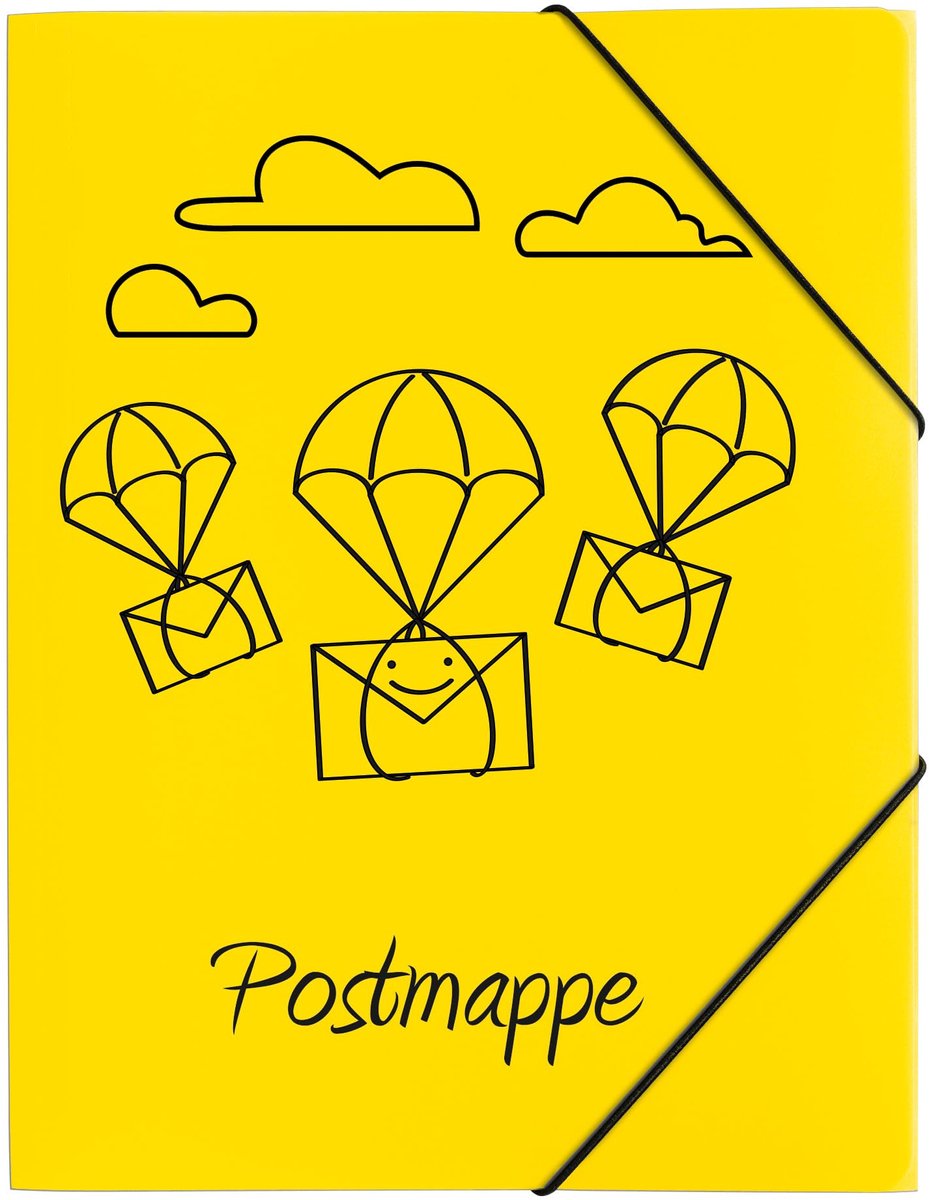 PAGNA 21603-15 elastische map A4 PP postmap 3 kleppen geel