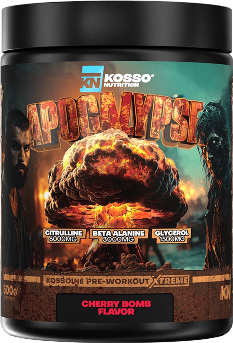 Kosso Nutrition – Apocalypse– Pre-Workout – Cherry Bomb Smaak – 6000mg L-Citrulline – 500g