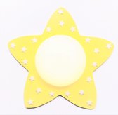 Funnylight baby en kinder lamp LED vrolijke ster geel - Trendy plafonniere voor de kids slaapkamer met witte glow in the dark sterren