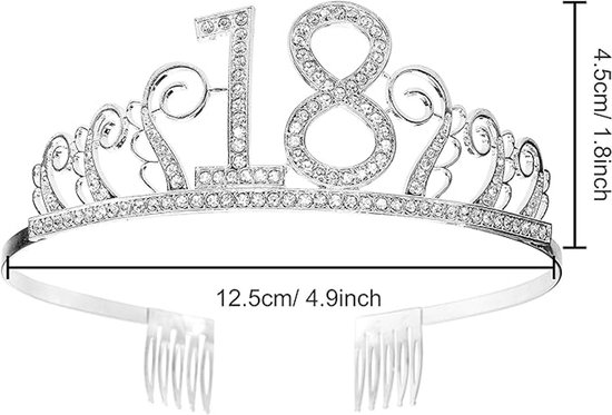 Set Diadème Et écharpe Pour 18 Ans - Doré "It's My 18th Birthday", Couronne à Cristaux, Cadeau Fête Fille - 4