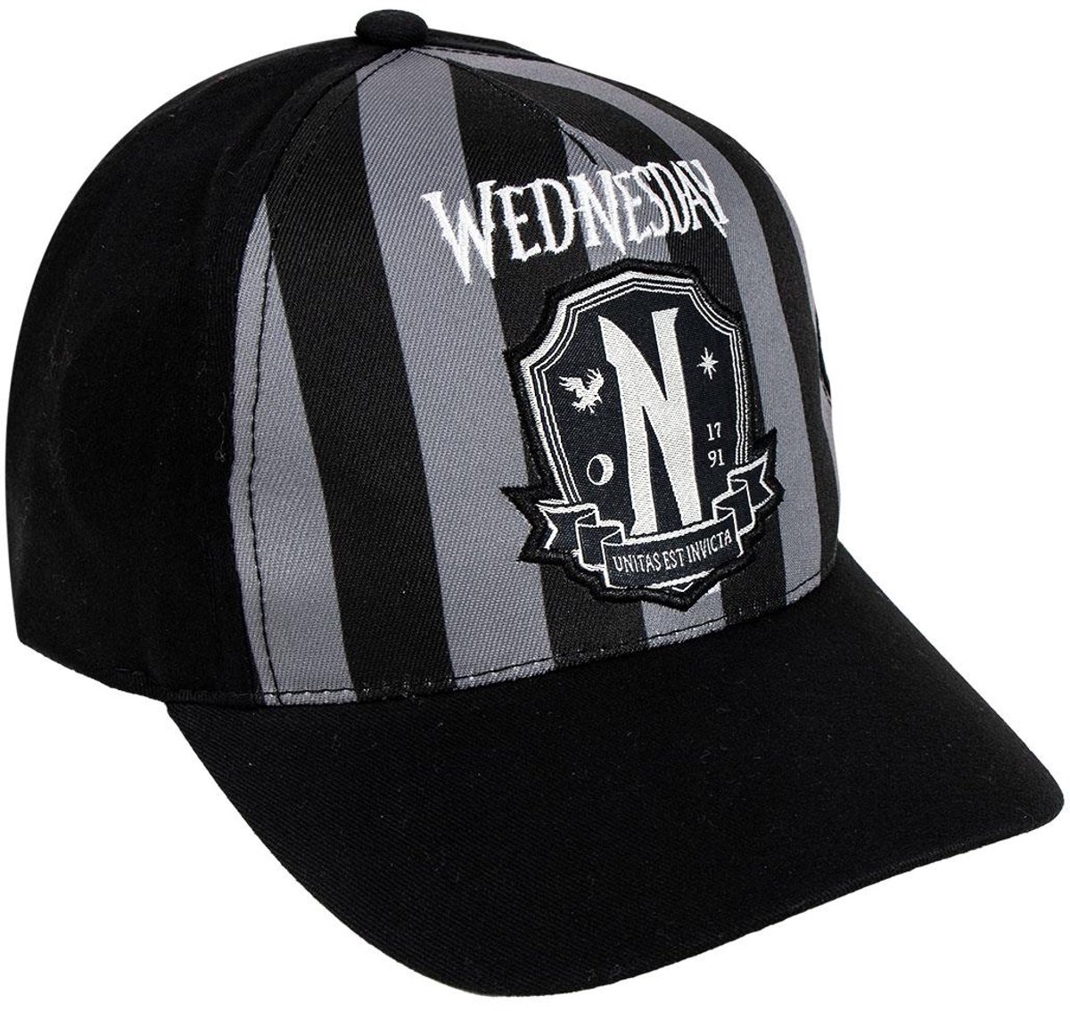 Wednesday Addams Kinderpet – Zwart – Maat 55 cm – Netflix Serie – Verstelbare Cap - (3–12 jaar)