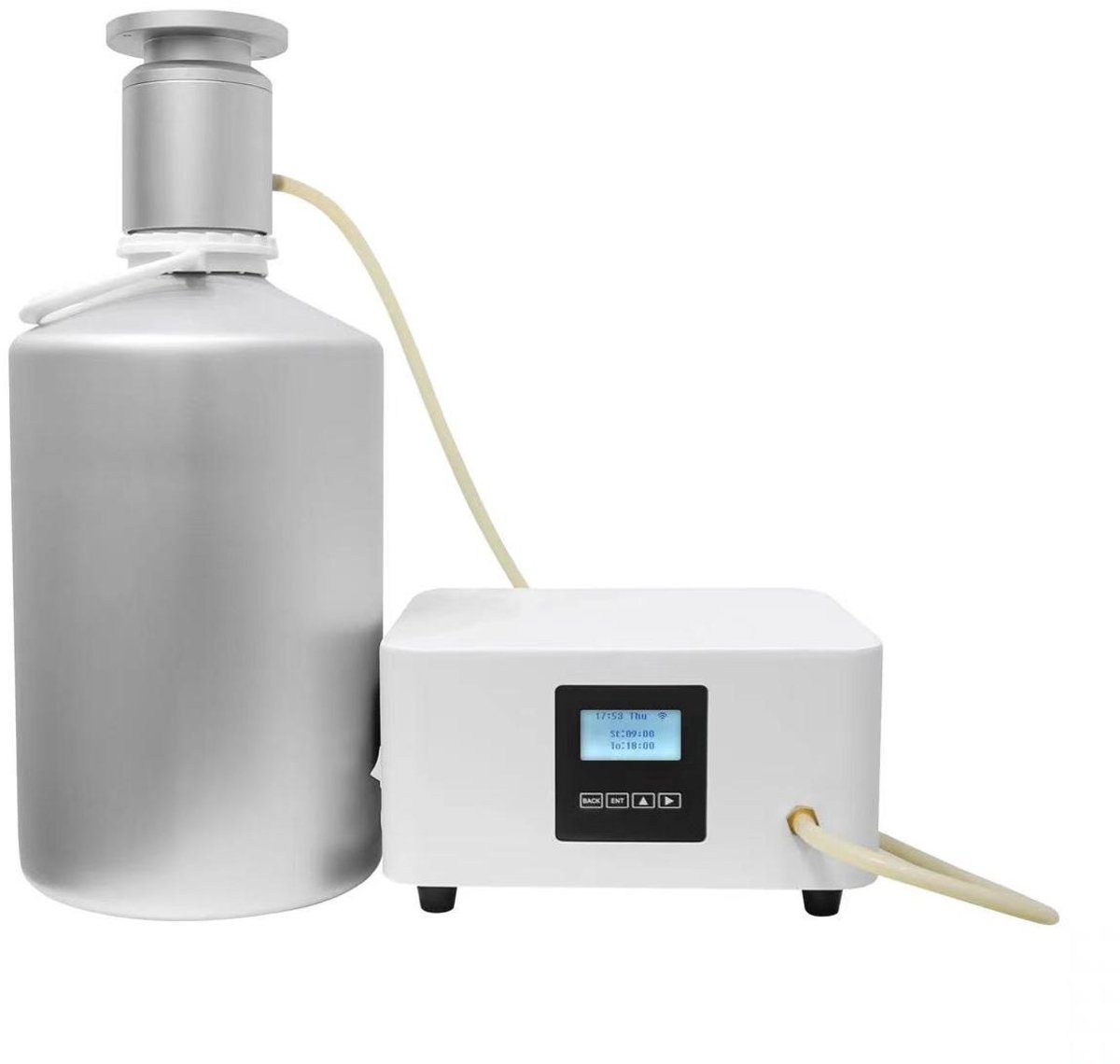 Ambiance Diffuser ECO – Professionele Aroma Diffuser Zonder Water – Geurmachine – Bluetooth & WiFi APP Bediening – 5 Liter – Tot 10.000 m³ – HVAC Geurverspreider – Wit