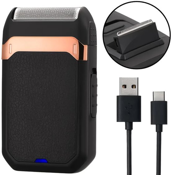 Krachtige 2in1 FEIYBA Scheerapparaat - Usb Oplaadbare Multifunctionele Full Body Shaver + Baard/Precisietrimmer - Perfecte Lichaamshaar Verzorging voor Dames en Heren - Kleur: Zwart/Rose Goud -