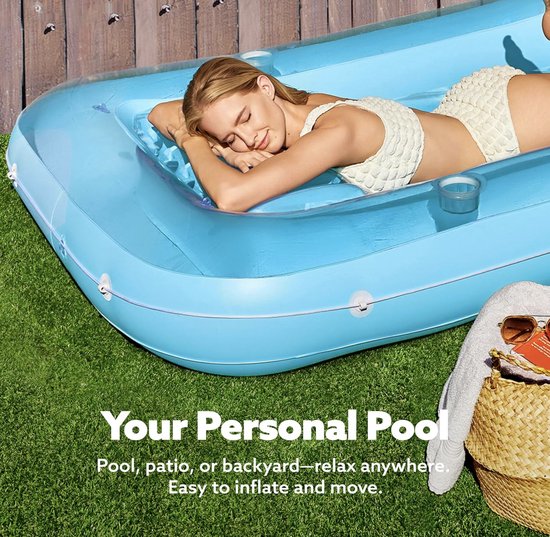 Sloosh Opblaasbare lounger voor zonnebaden in zwembad, circa 178 x 117 Sloosh Opblaasbare lounger voor zonnebaden in zwembad, circa 178 x 117