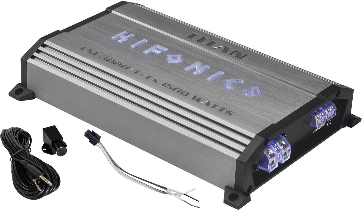 Hifonics TXE3000/1 Monoblok versterker / 1500W RMS / 1 ohm / Auto versterker / Bass remote / Verlichting