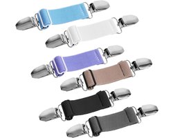 Allecto Plus - Set van 6 Cinch-clips voor jurken en truien - Vintage Cardiganclips - Kledingaccessoire voor dames en meisjes - Hemd broche - Elastische clip - Perfect voor truien, jurken en overhemden