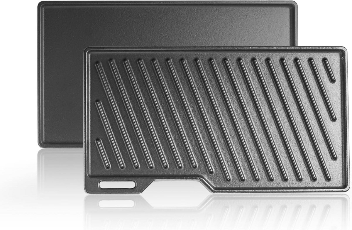 MKSS® Grillplaat Inductie - Bakplaat - Gietijzer - Zwart