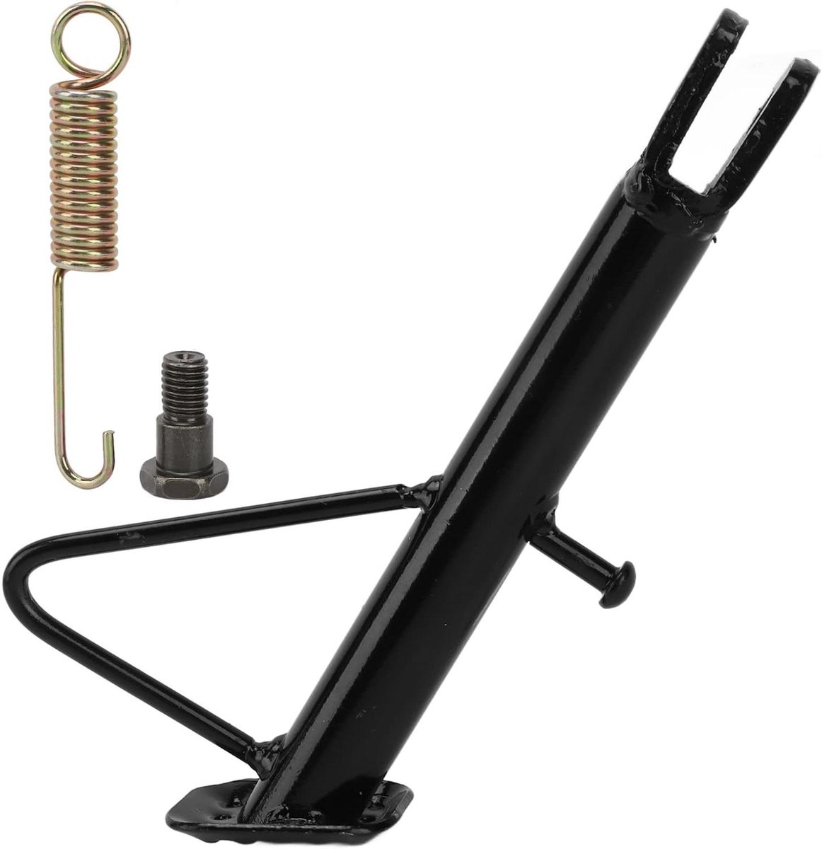 Allecto Plus - Motorfiets Parkeersteun Zijstandaard Scooter Achtersteun (18CM) Zwart met Voetsteun