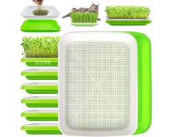 Kiemschalen voor kiemen: 6 stuks tuinkers kweekschalen zaadkiemschaal - 32 x 24 cm - kiemschaal kweekset voor mungbonen, alfalfa, tarwegras - Voedzame kweekbakjes voor thuisgebruik